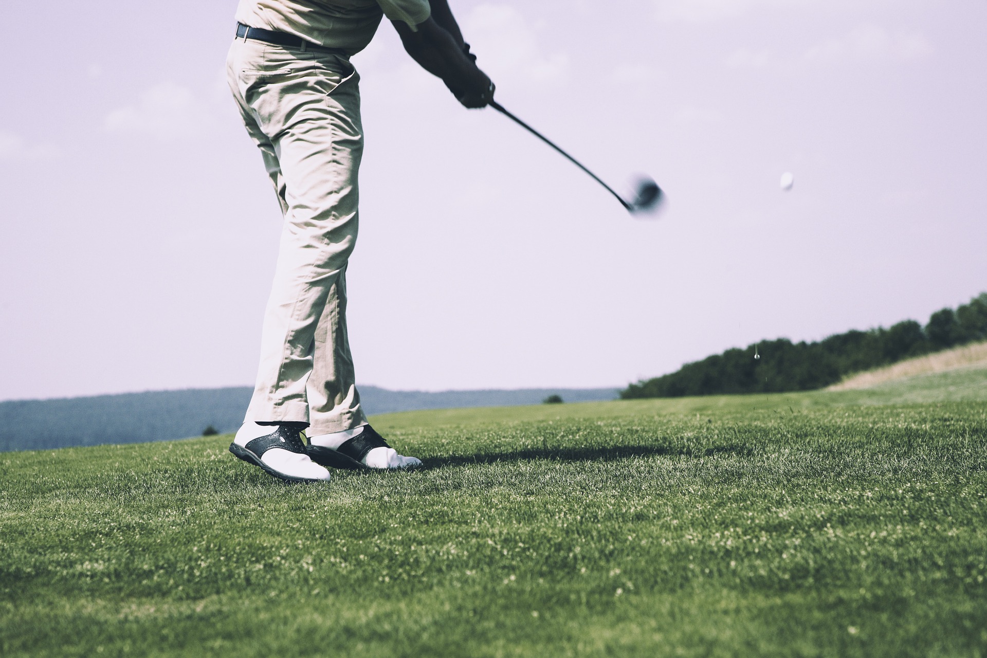 Golf Shot into Distance golf shot far into distance