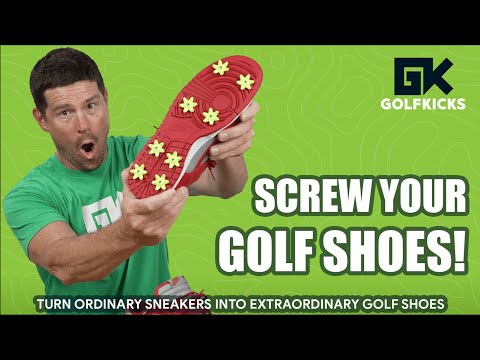 Mounting Golfkicks golf spikes on sneakers. Install video.